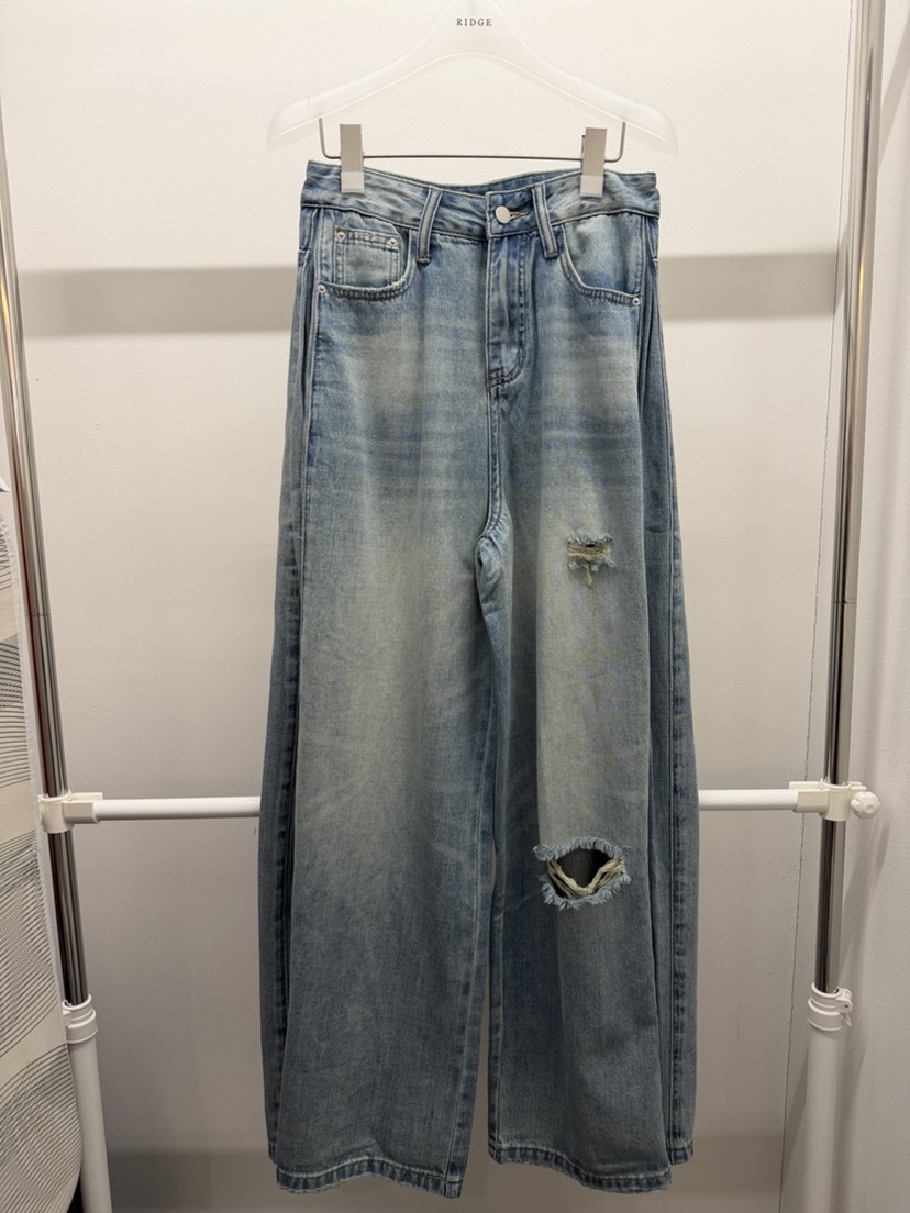 RIDGE-P韓國直郵實拍女裝新品推薦26夏季休閑人氣牛仔褲RIDGE-P牛仔褲