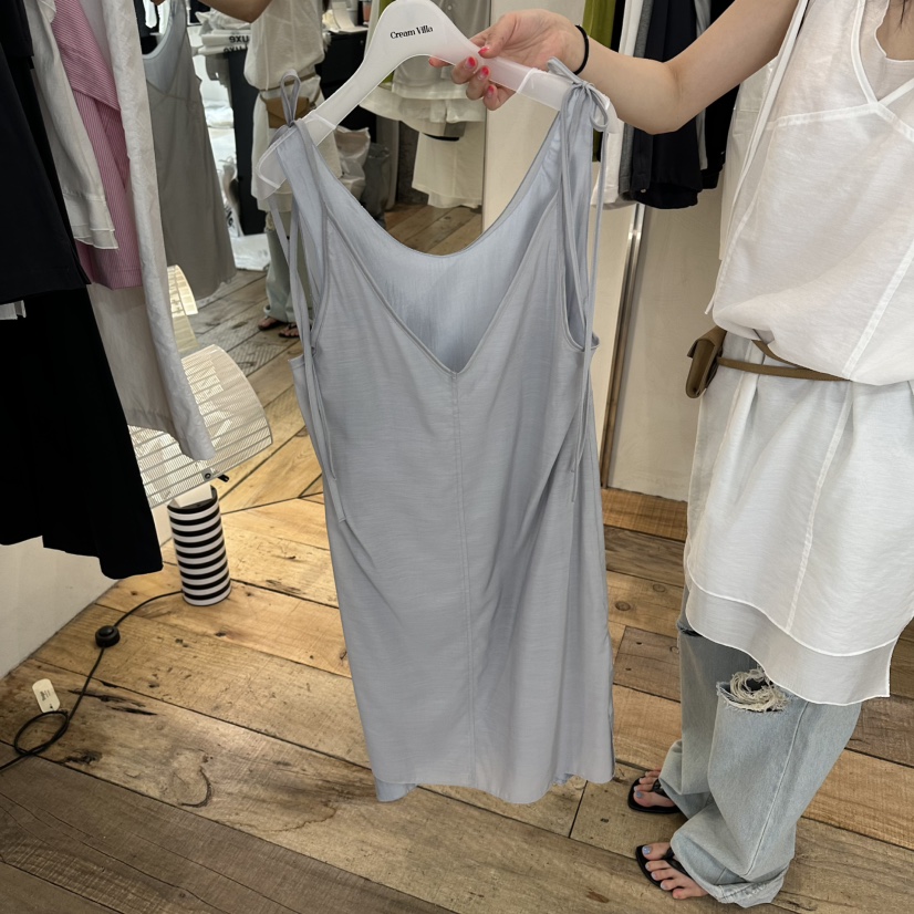 CREAM VILLA東大門實拍韓國女士新品時尚連衣裙不含腰包假兩件CREAM VILLA連衣裙