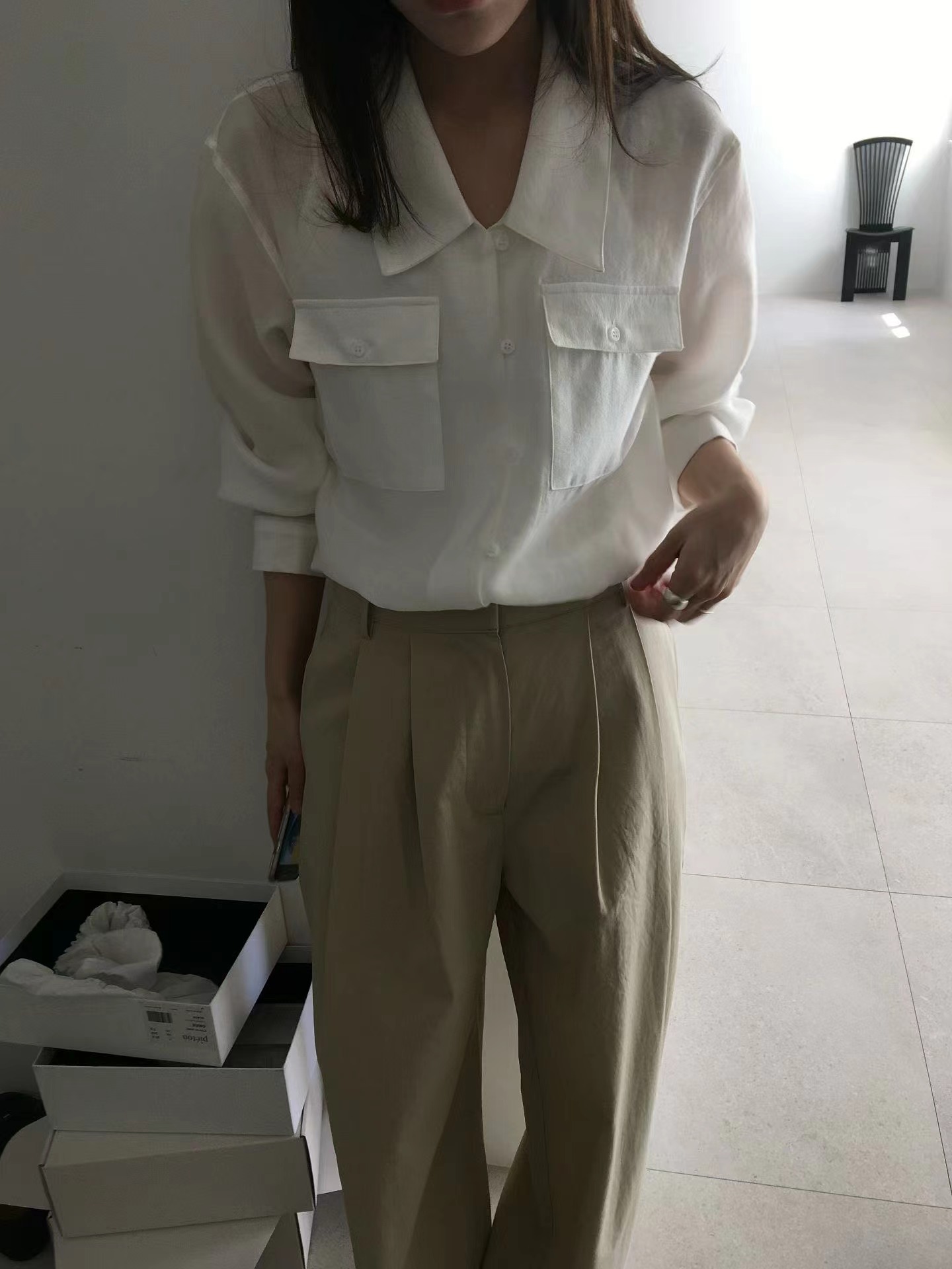GRIP韓國代購女裝新款人氣職業熱賣26夏季26春夏襯衫蕾絲衫GRIP襯衫/蕾絲衫