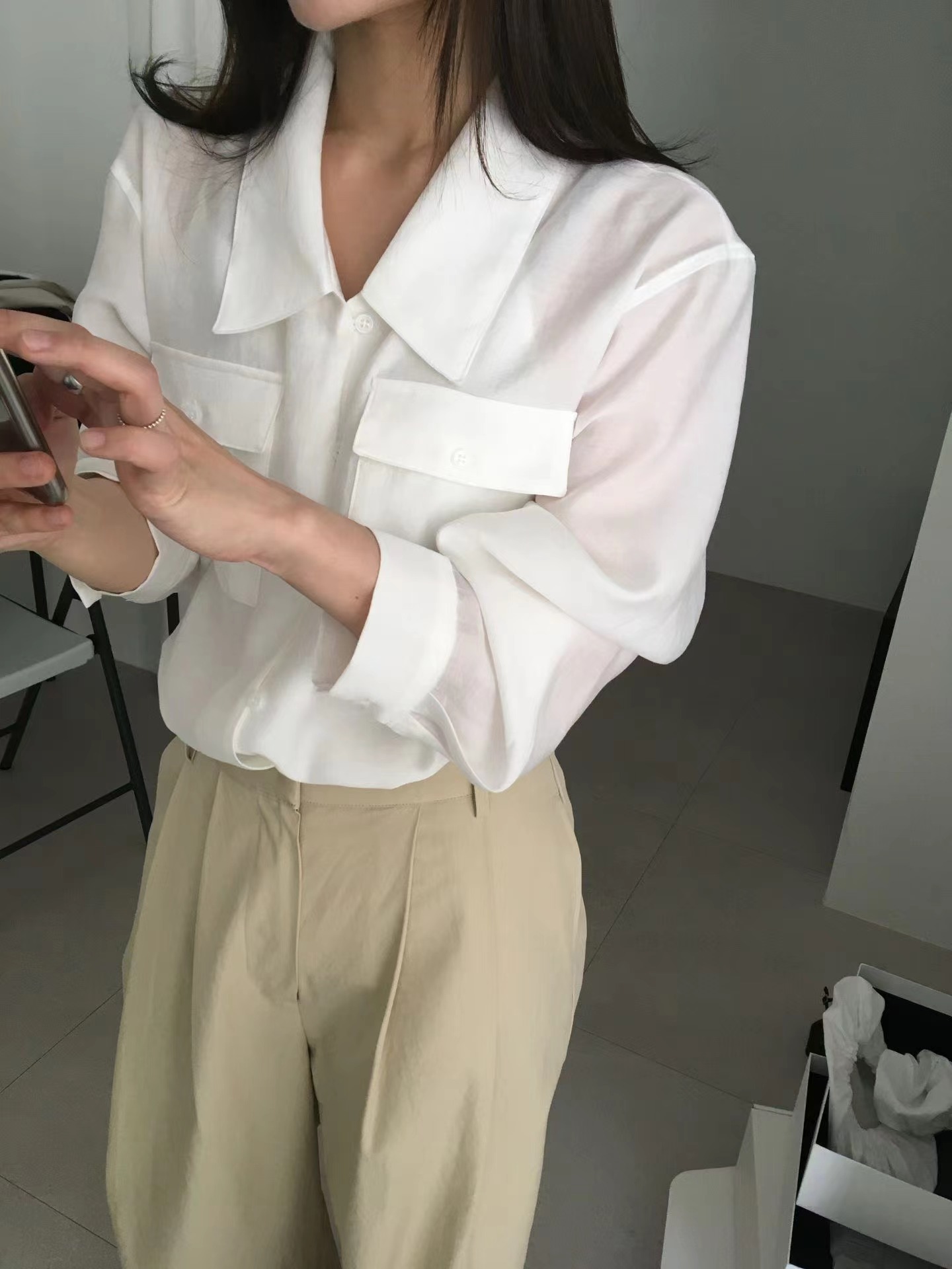 GRIP韓國代購女裝新款人氣職業熱賣26夏季26春夏襯衫蕾絲衫GRIP襯衫/蕾絲衫圖色1