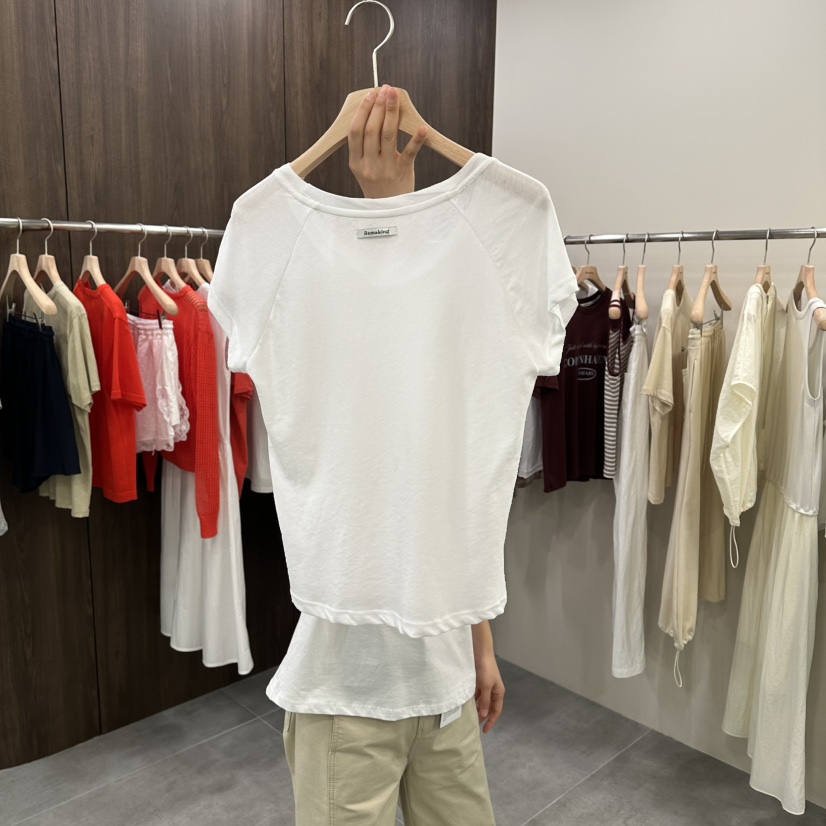 URBANSTORY/REMAKING韓國直郵實拍女士新品26夏季T恤插肩Remaking/URBANSTORYT恤