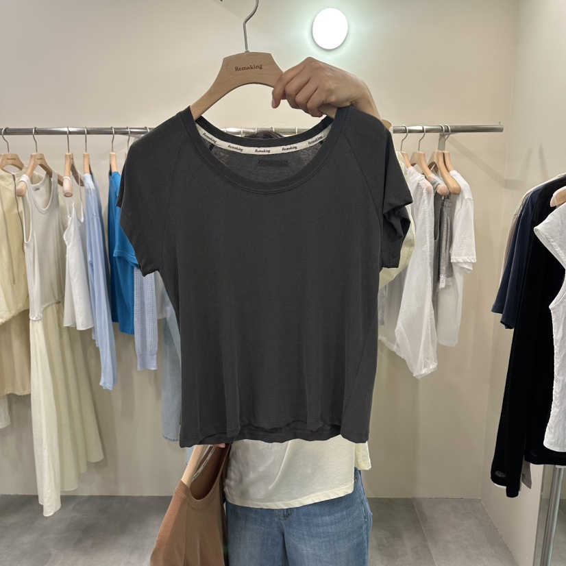 URBANSTORY/REMAKING韓國直郵實拍女士新品26夏季T恤插肩Remaking/URBANSTORYT恤圖色2