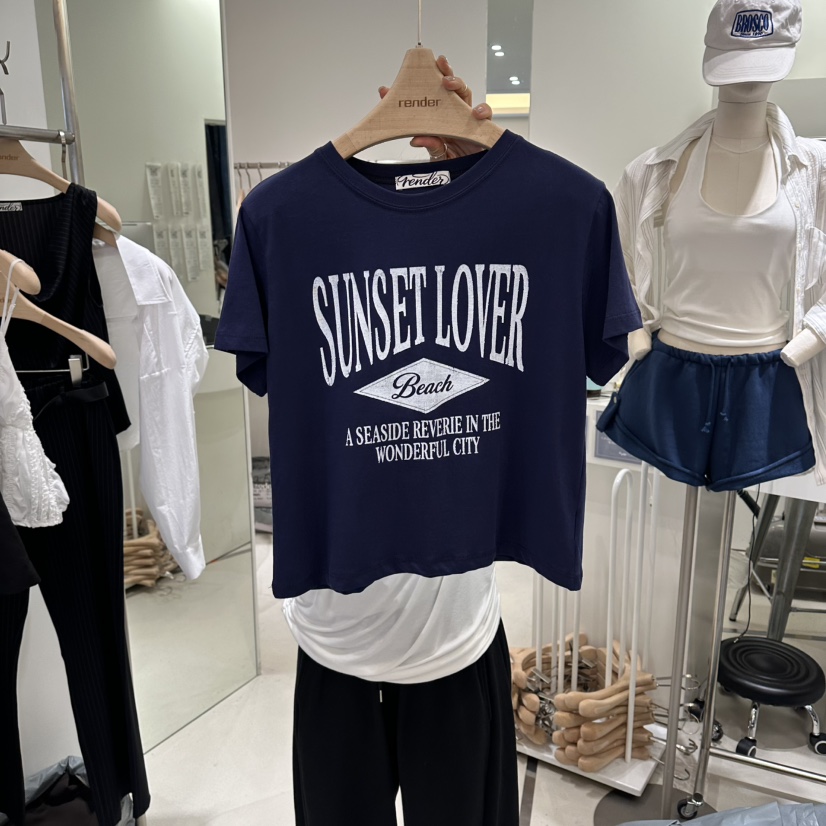 RENDER韓國直郵女裝新品休閑人氣時尚熱賣推薦職業26夏季T恤RENDERT恤圖色3