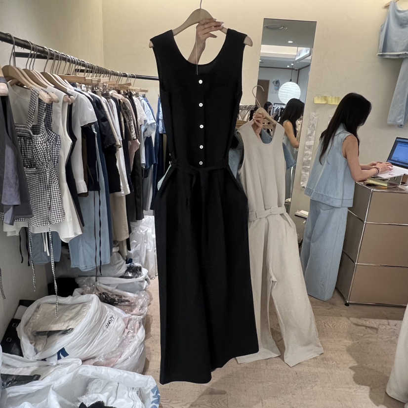 W AND J韓國代購女士新品推薦26春夏人氣職業連體褲含腰帶W AND J連體褲圖色2