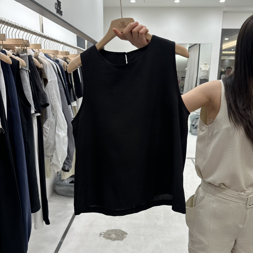 THE VALUE東大門實拍韓國女士新品時尚襯衫蕾絲衫亞麻無袖THE VALUE襯衫/蕾絲衫圖色2