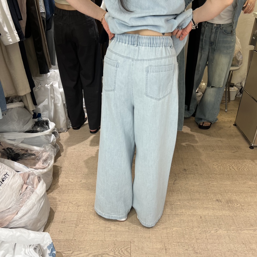 W AND J韓國直郵實拍女士新品熱賣26春夏26夏季休閑牛仔褲W AND J牛仔褲