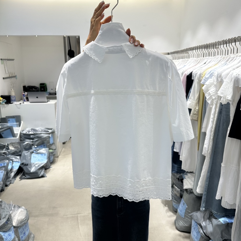 RICH SISTER韓國直郵女裝新品休閑推薦時尚襯衫蕾絲衫蕾絲RICH SISTER襯衫/蕾絲衫