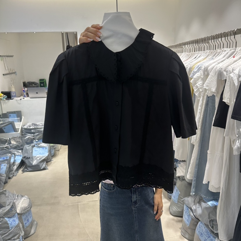 RICH SISTER韓國直郵女裝新品休閑推薦時尚襯衫蕾絲衫蕾絲RICH SISTER襯衫/蕾絲衫圖色2