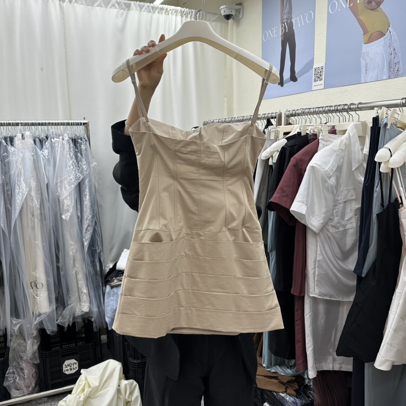 ONEBYTWO韓國東大門代購女裝新品休閑人氣職業26夏季連衣裙ONE BY TWO連衣裙