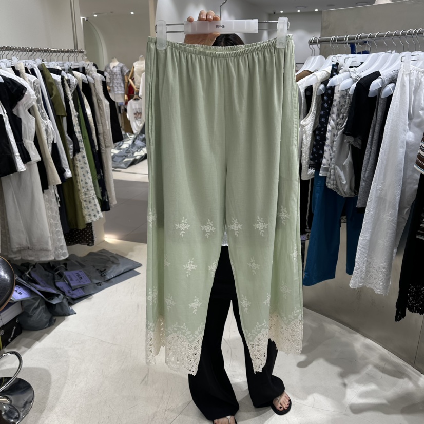 BENE韓國直郵女裝新品26夏季26春夏時尚休閑熱賣休閑褲刺繡BENE休閑褲圖色2