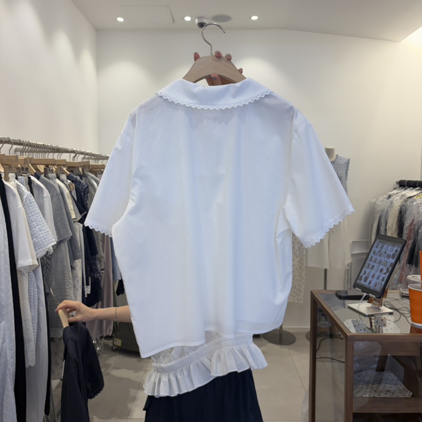 TAN&amp;COMO韓國直郵女裝新品休閑時尚26夏季襯衫蕾絲衫tan-COMO襯衫/蕾絲衫