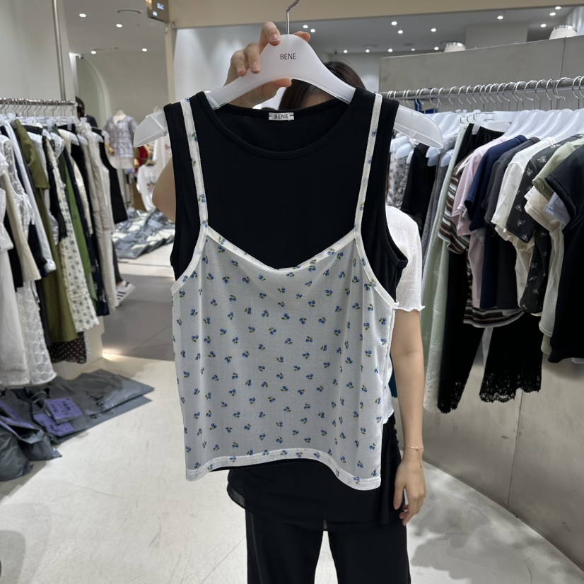 BENE東大門實拍韓國女士新品熱賣推薦時尚吊帶背心假兩件BENE吊帶/背心圖色4