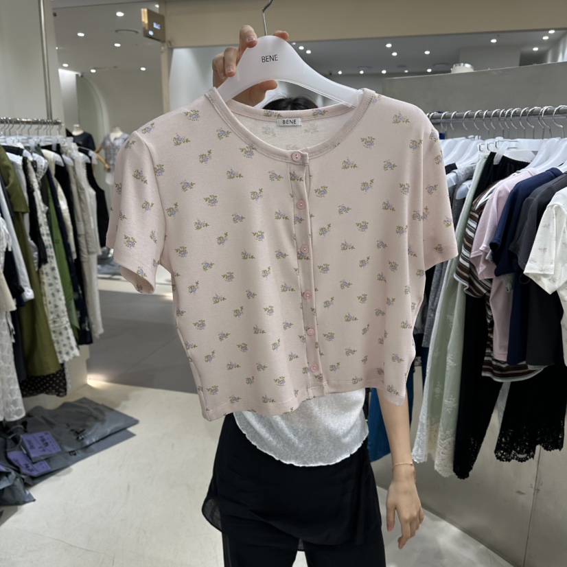 BENE韓國直郵女裝新品人氣職業時尚熱賣26夏季休閑推薦T恤BENET恤圖色2