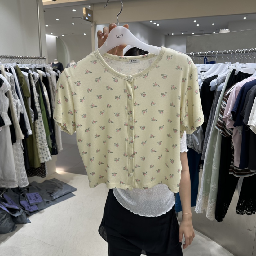 BENE韓國直郵女裝新品人氣職業時尚熱賣26夏季休閑推薦T恤BENET恤圖色3