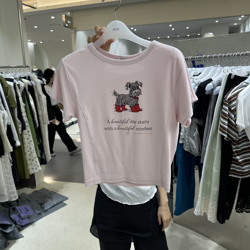 BENE韓國東大門直郵女裝新品人氣推薦時尚熱賣26春夏26夏季T恤BENET恤圖色2