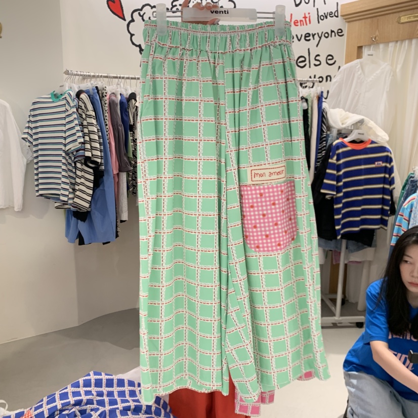 VENTI韓國直郵女士新品職業人氣休閑26春夏休閑褲口袋格紋VENTI休閑褲圖色3
