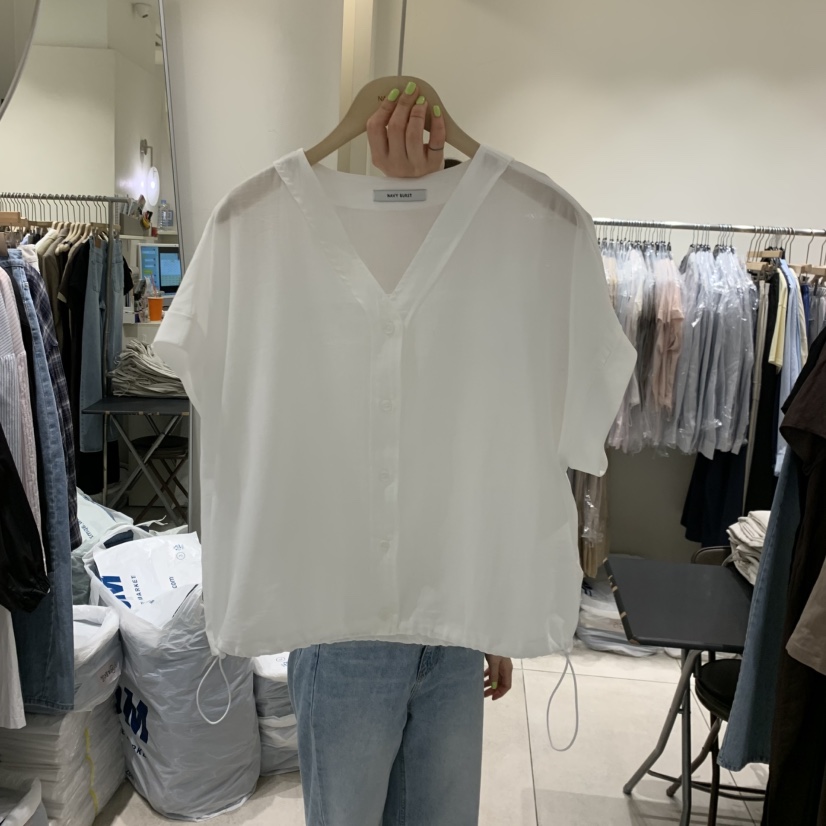 NAVYBURST韓國直郵女士新品職業推薦熱賣人氣休閑襯衫蕾絲衫NAVY BURST襯衫/蕾絲衫圖色1