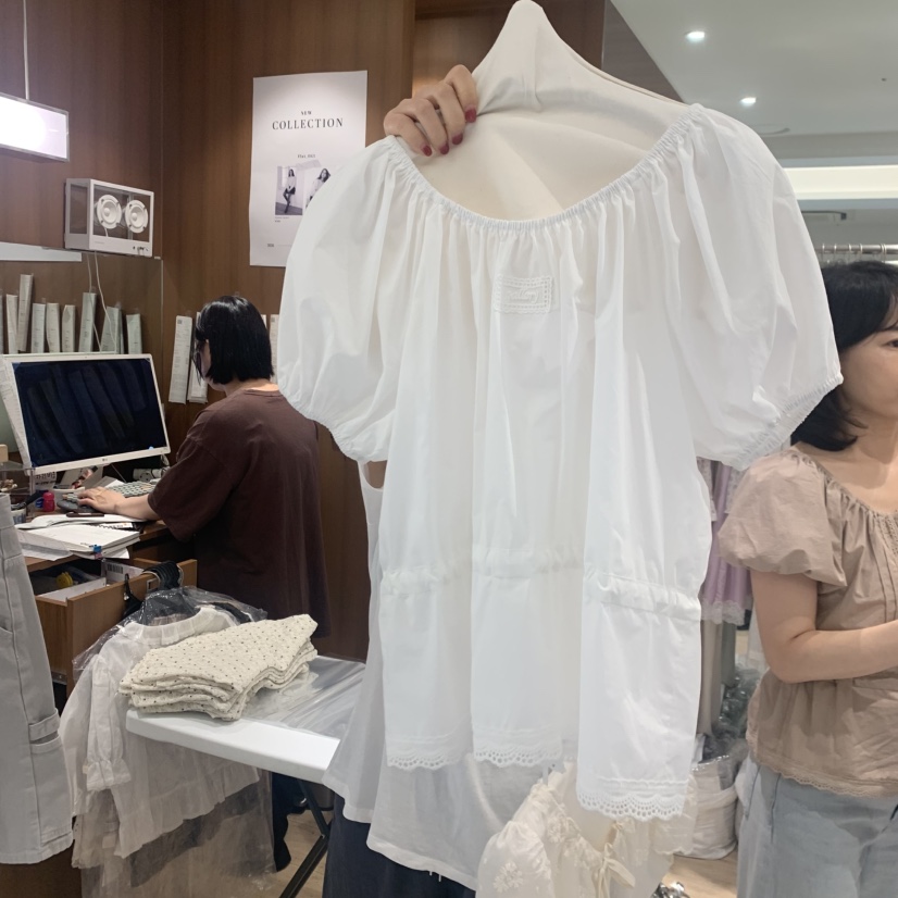 OGI韓國代購女裝新品休閑26春夏26夏季時尚推薦襯衫蕾絲衫FLat OGI襯衫/蕾絲衫