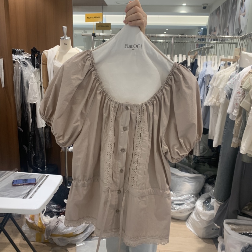 OGI韓國代購女裝新品休閑26春夏26夏季時尚推薦襯衫蕾絲衫FLat OGI襯衫/蕾絲衫圖色2