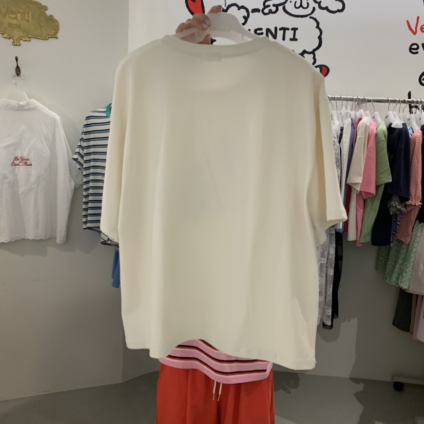 VENTI韓國直郵女士新品人氣職業熱賣休閑26春夏推薦T恤格紋VENTIT恤