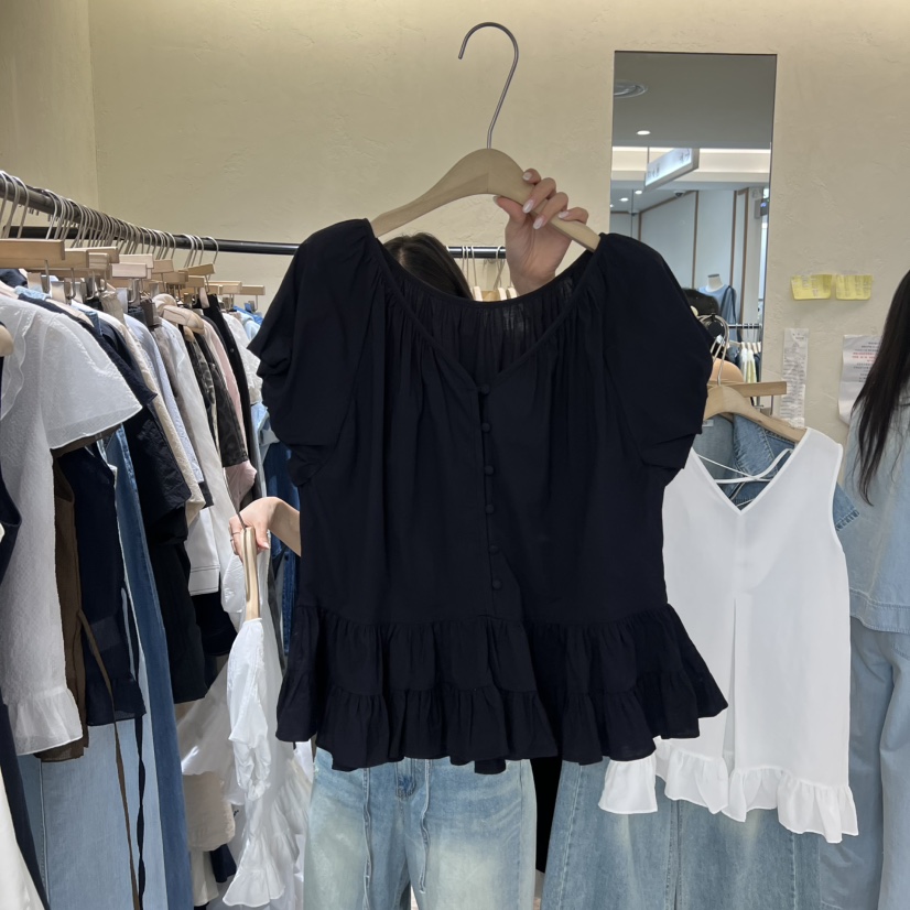 W AND J韓國直郵女裝新品推薦時尚26春夏職業襯衫蕾絲衫W AND J襯衫/蕾絲衫圖色2
