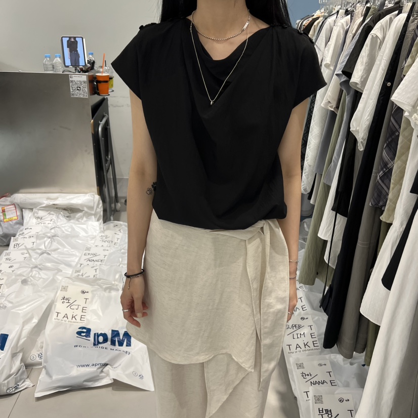 TAKE TEE韓國東大門直郵女士新款休閑時尚襯衫蕾絲衫船領TAKE TEE襯衫/蕾絲衫圖色1