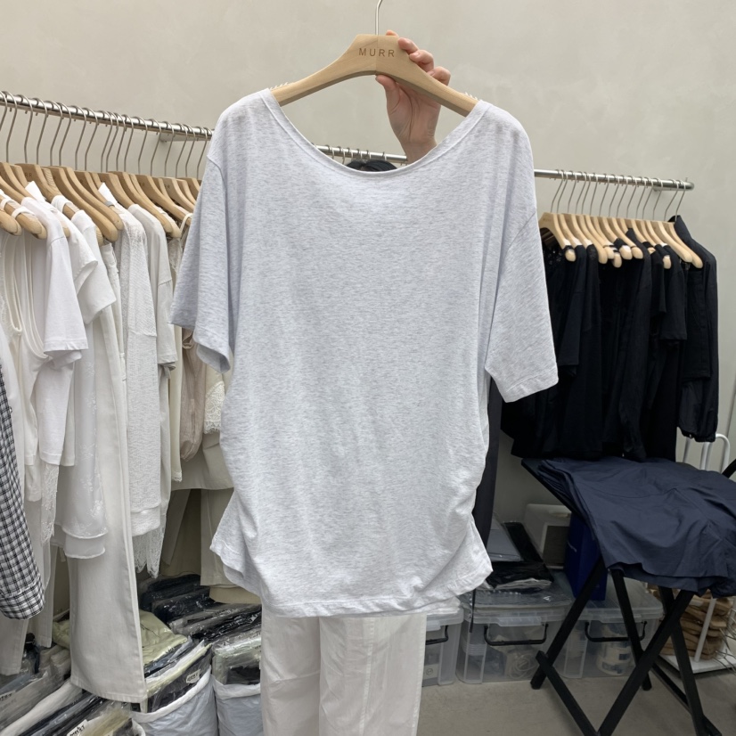 MURR韓國代購女裝新品熱賣時尚職業26夏季26春夏推薦休閑T恤MURRT恤圖色2
