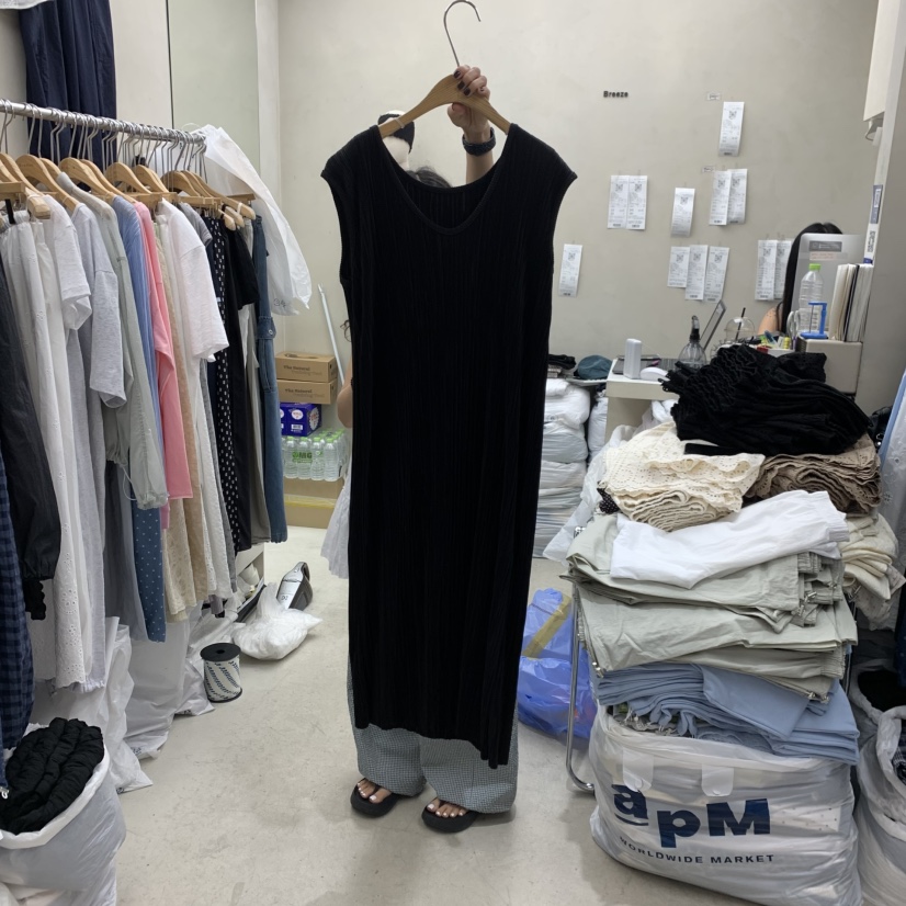 BREEZE東大門實拍韓國女裝新品熱賣26夏季連衣裙褶裥無袖OPSBREEZE連衣裙圖色3