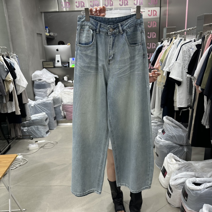 JUDYQUE韓國直郵實拍女士新品推薦熱賣26夏季職業時尚牛仔褲JUDYQUE牛仔褲圖色1
