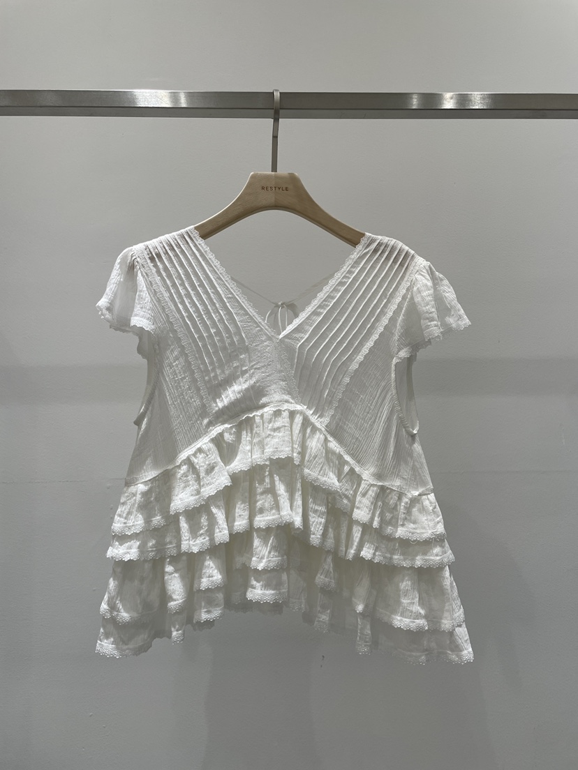 RE STYLE-Q韓國東大門直郵女裝新品時尚熱賣襯衫蕾絲衫RE STYLE襯衫/蕾絲衫圖色1