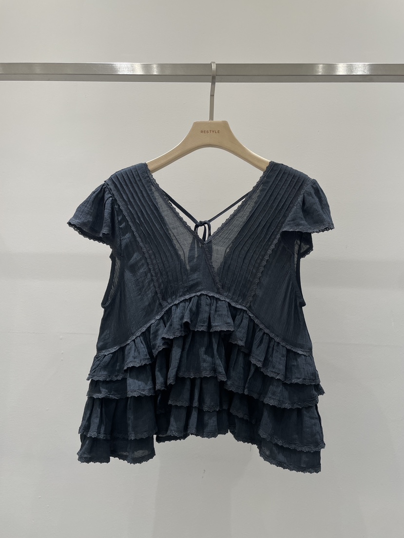 RE STYLE-Q韓國東大門直郵女裝新品時尚熱賣襯衫蕾絲衫RE STYLE襯衫/蕾絲衫圖色2