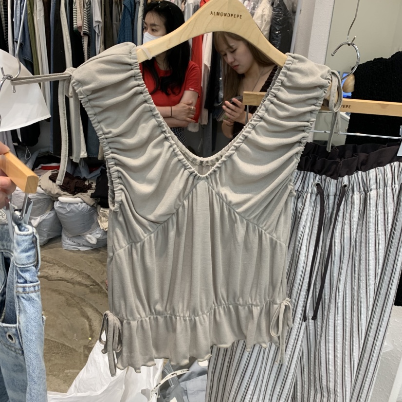 ALMOND PEPE韓國直郵女裝新品時尚人氣吊帶背心兔子絲帶ALMOND PEPE吊帶/背心圖色2