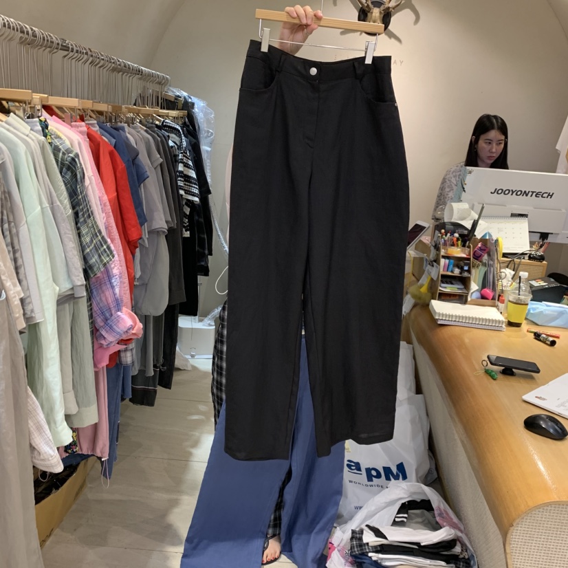 BLACKFRIDAY韓國直郵女裝新品職業熱賣時尚26夏季休閑褲亞麻布BLACK FRIDAY休閑褲圖色3