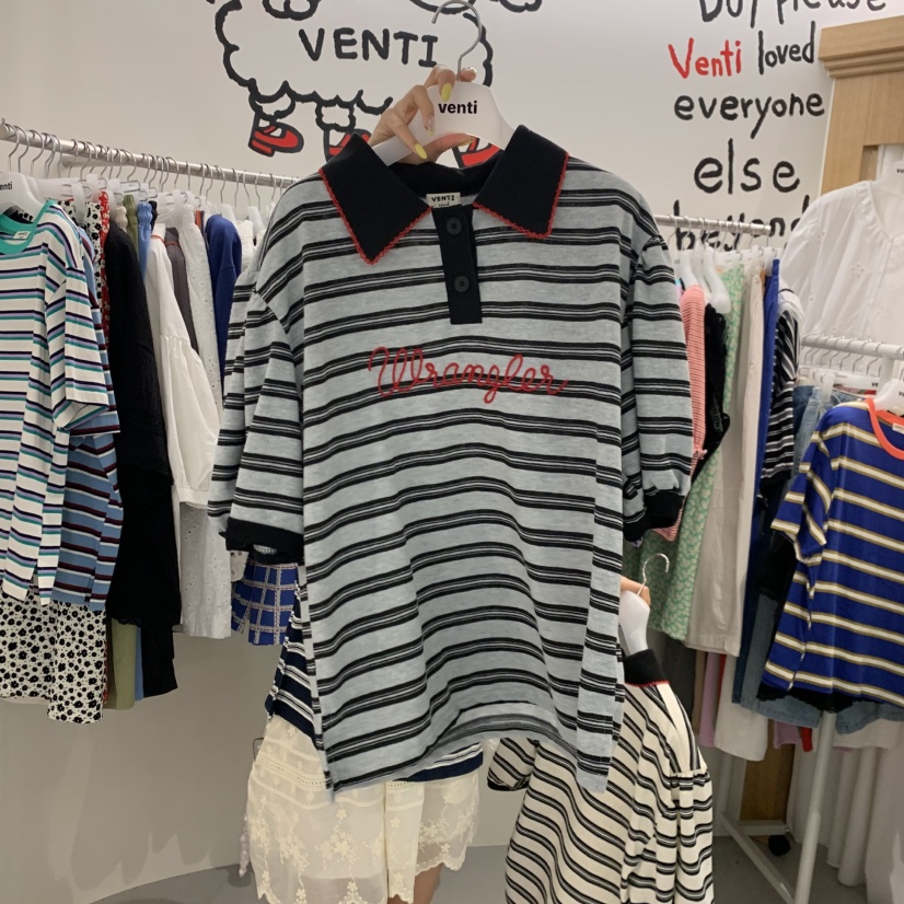 VENTI韓國直郵女裝新品26春夏職業時尚26夏季推薦人氣T恤VENTIT恤圖色2