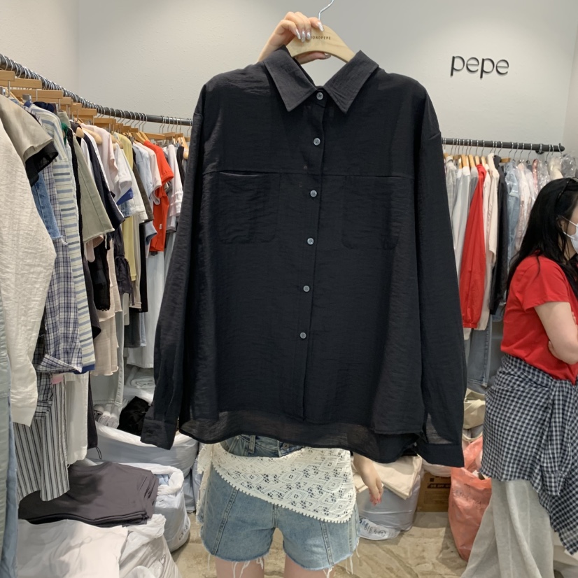 ALMOND PEPE韓國直郵女士新款人氣時尚職業襯衫蕾絲衫孔眼ALMOND PEPE襯衫/蕾絲衫圖色2