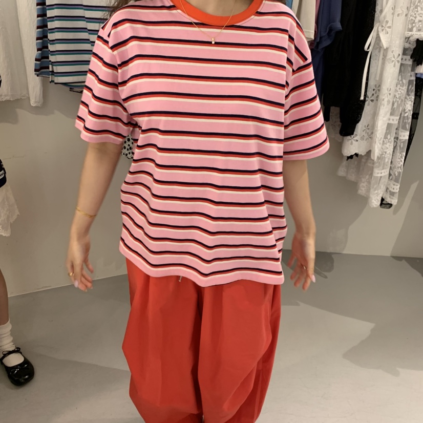 VENTI韓國直郵女裝新款人氣26春夏26夏季時尚休閑T恤條紋VENTIT恤圖色3