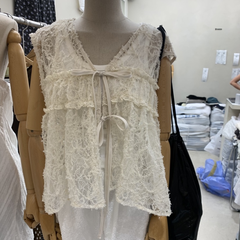 BREEZE韓國直郵女士新款時尚26春夏休閑職業襯衫蕾絲衫褶皺BREEZE襯衫/蕾絲衫圖色1