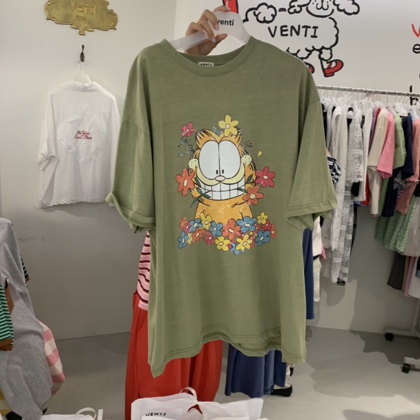 VENTI韓國直郵女裝新款時尚職業26春夏26夏季熱賣休閑T恤VENTIT恤圖色2