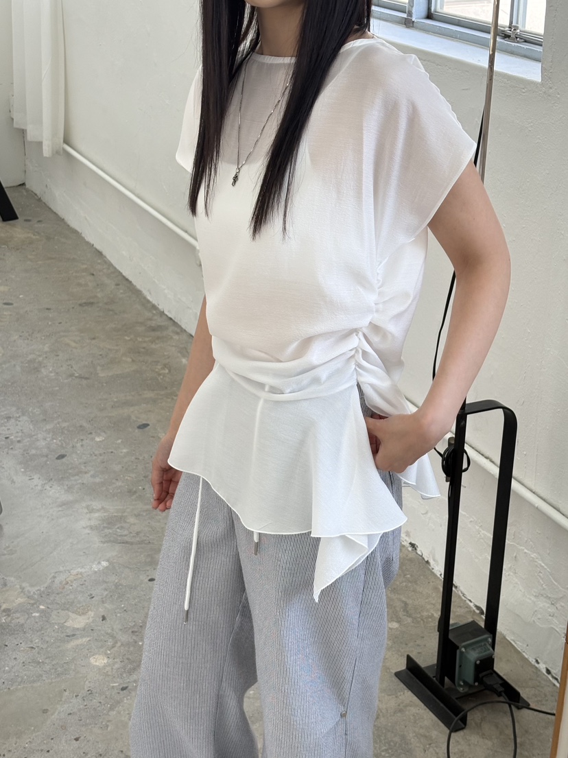 Verbena韓國直郵女裝新品人氣26春夏推薦襯衫蕾絲衫不對稱Verbena襯衫/蕾絲衫