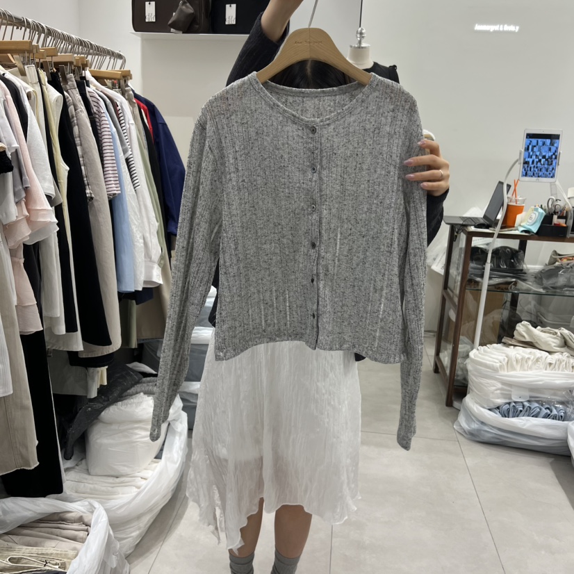 ANN MARGRET韓國直郵實拍女士新款熱賣針織衫不含內搭亞麻GRETA.Y針織衫圖色1