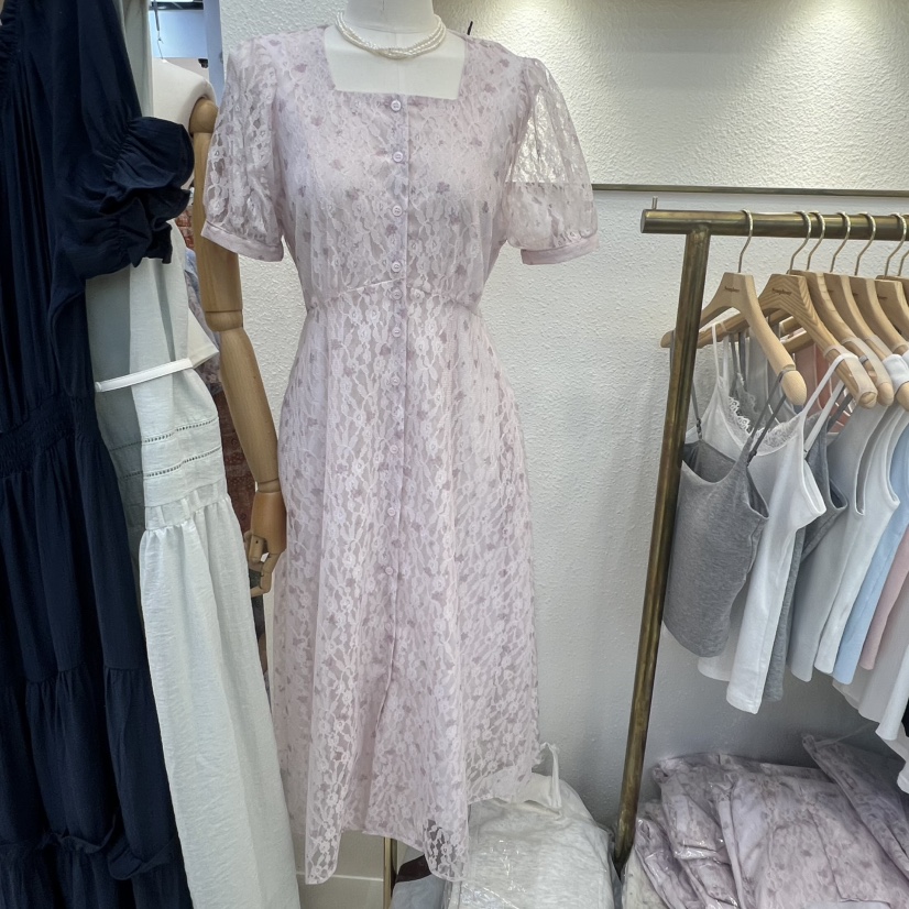 SYMPHONY韓國東大門代購女士新款26夏季推薦連衣裙花朵蕾絲SYMPHONY連衣裙圖色2