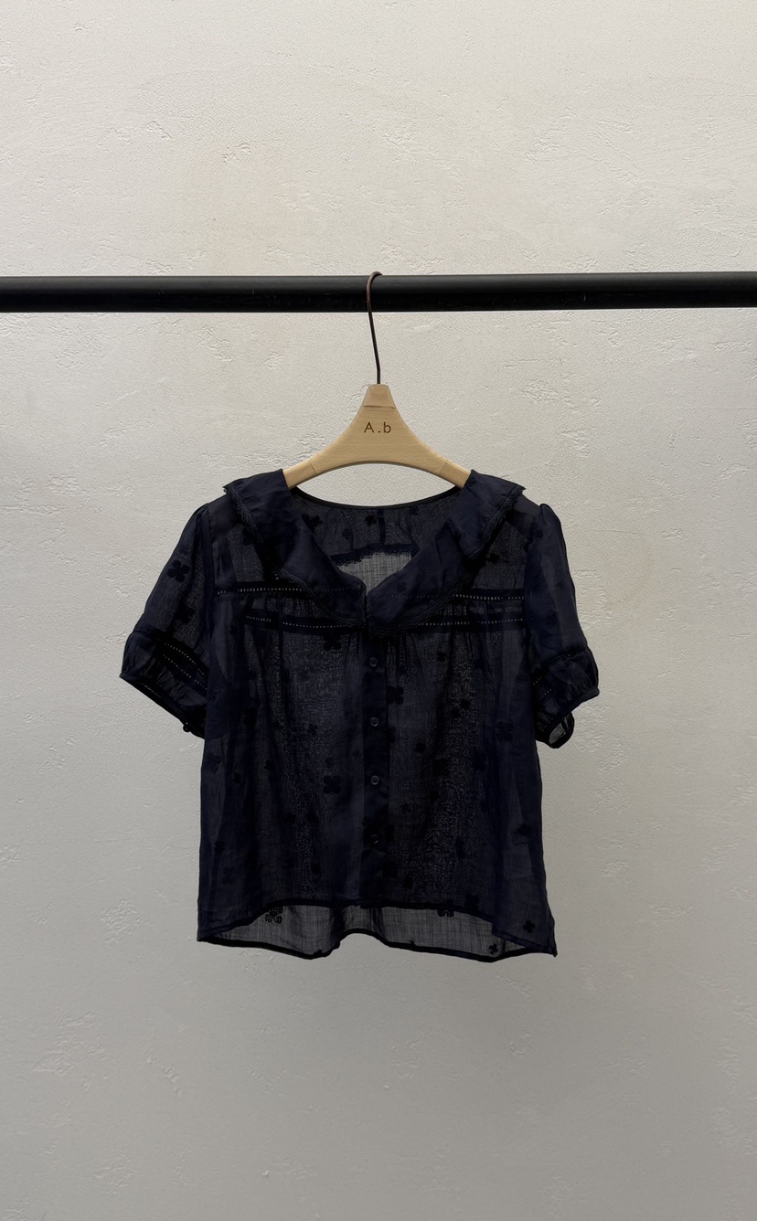 AUTUMN BEIGE-Q韓國直郵女士新款推薦職業襯衫蕾絲衫刺繡A.b/AUTUMN BEIGE襯衫/蕾絲衫圖色2