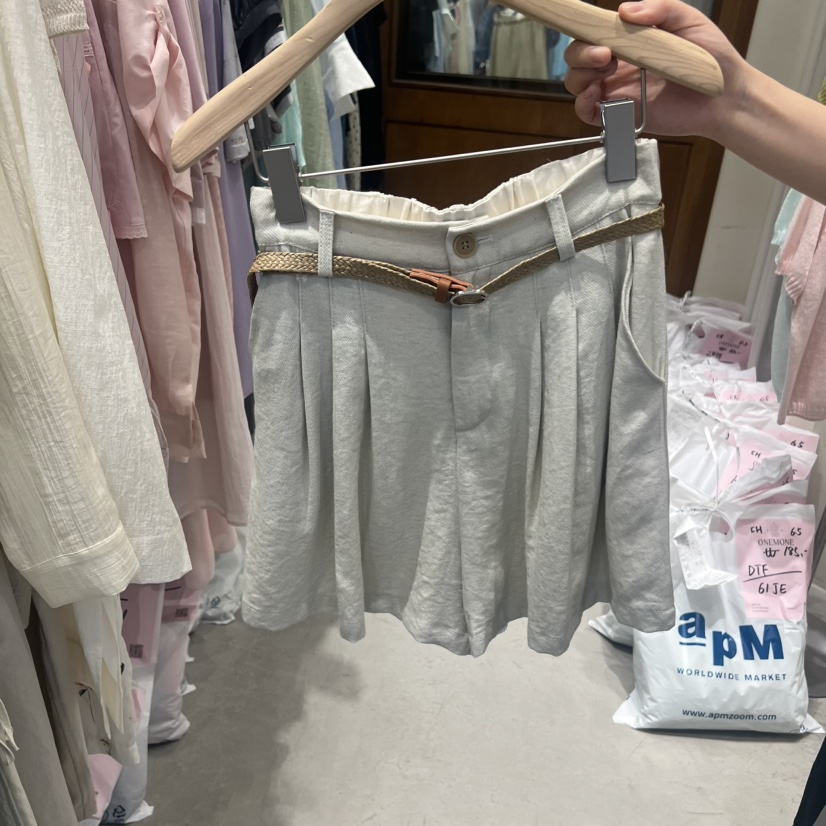 ONE MONE韓國代購女裝新款時尚26春夏職業休閑短褲不含腰帶ONE MONE短褲圖色3