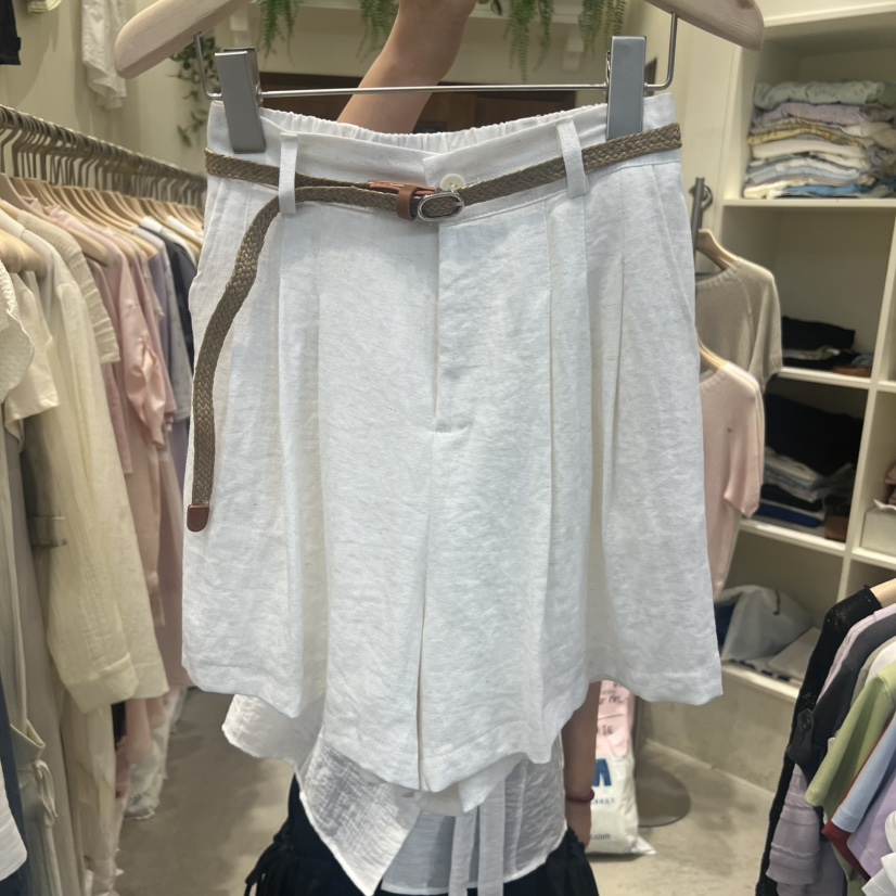 ONE MONE韓國代購女裝新款時尚26春夏職業休閑短褲不含腰帶ONE MONE短褲圖色4