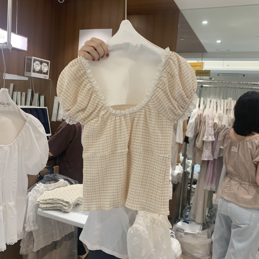 OGI韓國直郵女裝新品職業26夏季熱賣26春夏人氣襯衫蕾絲衫FLat OGI襯衫/蕾絲衫
