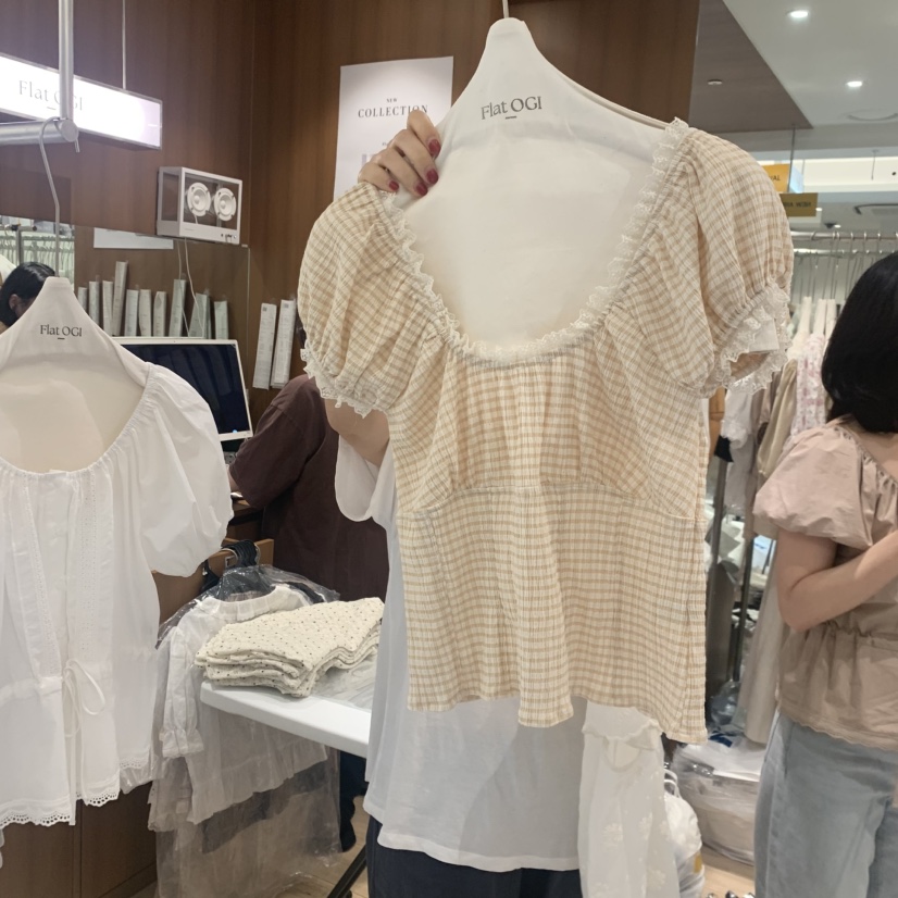 OGI韓國直郵女裝新品職業26夏季熱賣26春夏人氣襯衫蕾絲衫FLat OGI襯衫/蕾絲衫圖色1