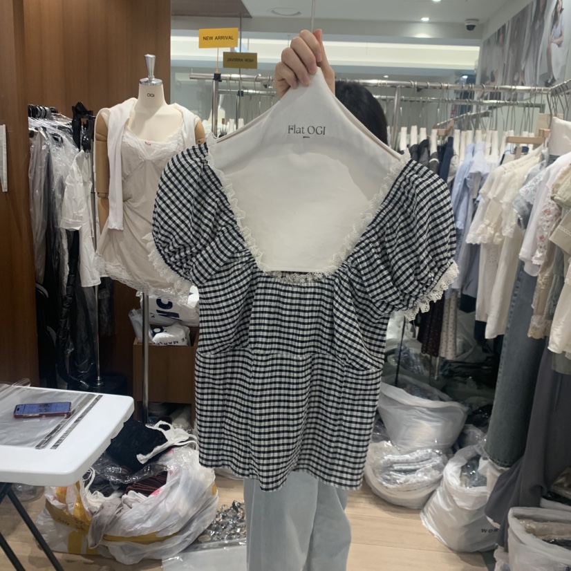 OGI韓國直郵女裝新品職業26夏季熱賣26春夏人氣襯衫蕾絲衫FLat OGI襯衫/蕾絲衫圖色2