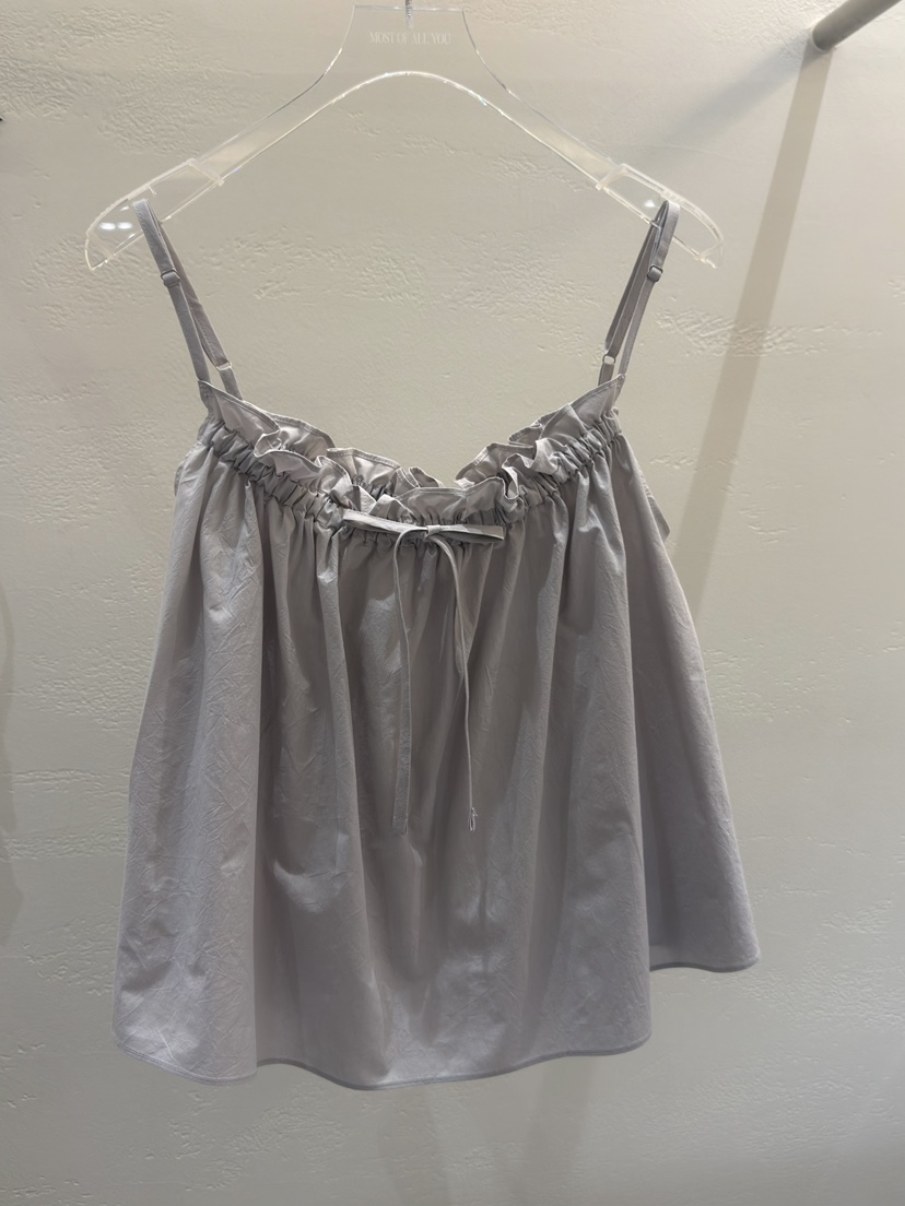 MOST OF ALL U韓國直郵實拍女裝新品休閑吊帶背心褶皺MOST OF ALL U吊帶/背心圖色3