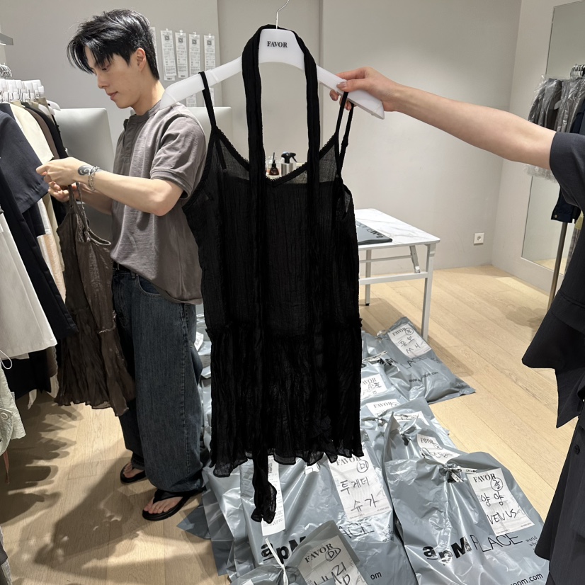 FAVOR-P韓國直郵實拍女裝新款熱賣推薦休閑連衣裙含圍巾FAVOR-P連衣裙圖色3
