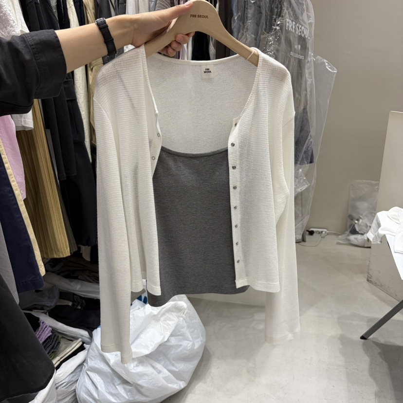 FRE韓國代購女裝新款26夏季26春夏休閑時尚人氣開衫不含內搭FRE SEOUL開衫圖色2